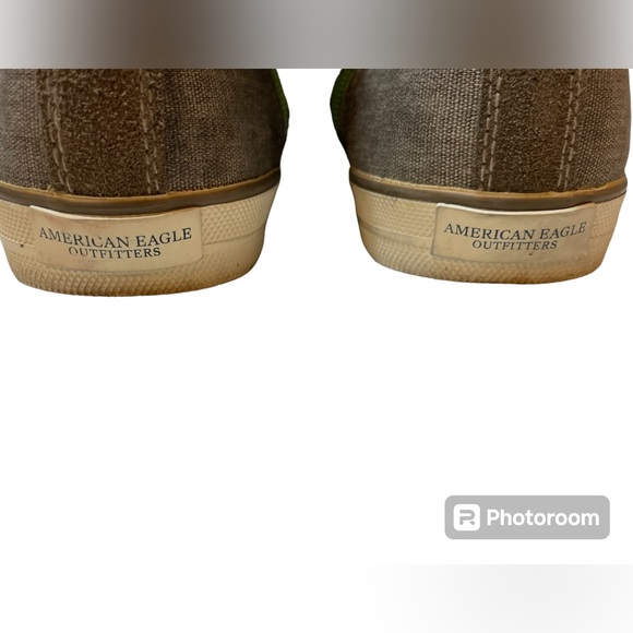 AMERICAN EAGLE OUTFITTERS Canvas High-Top Sneakers w/ Studs & Contrasting Zipper - Picture 4 of 6